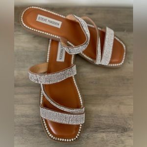 Steve Madden Rhinestone Embellished Slides Size 7.5